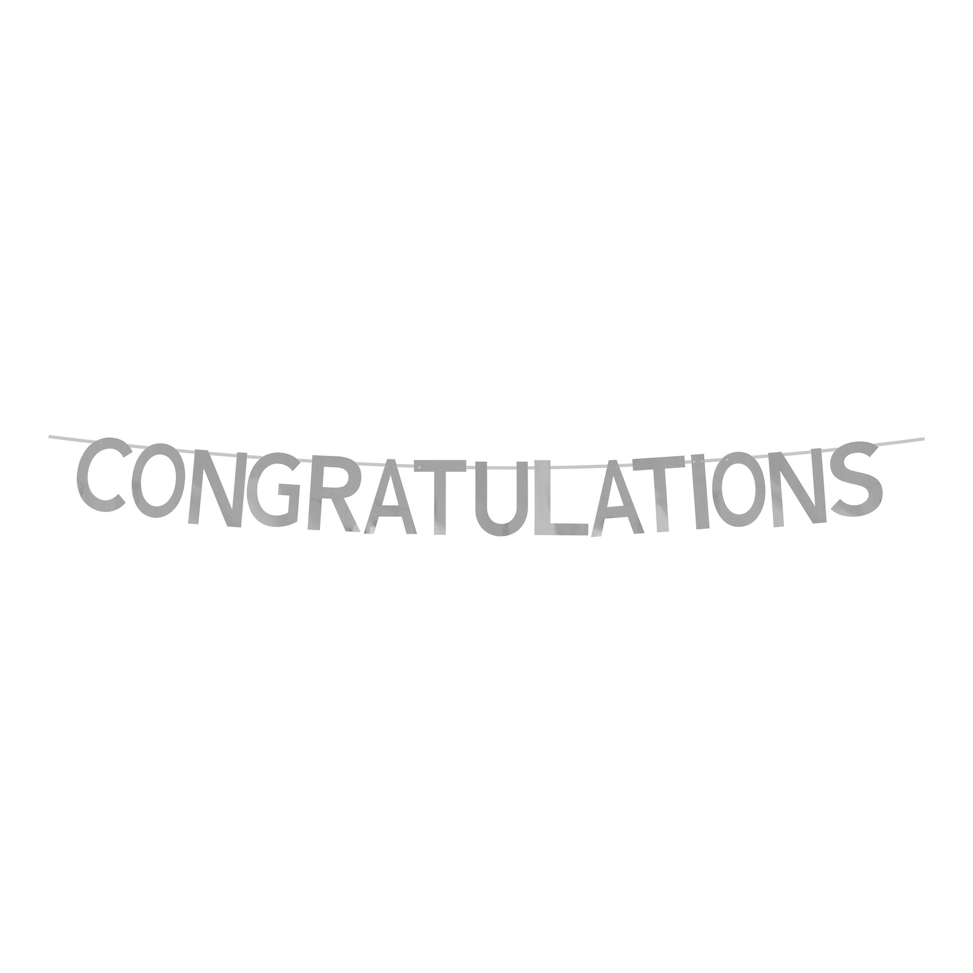 Congratulations Banner Silver 7”