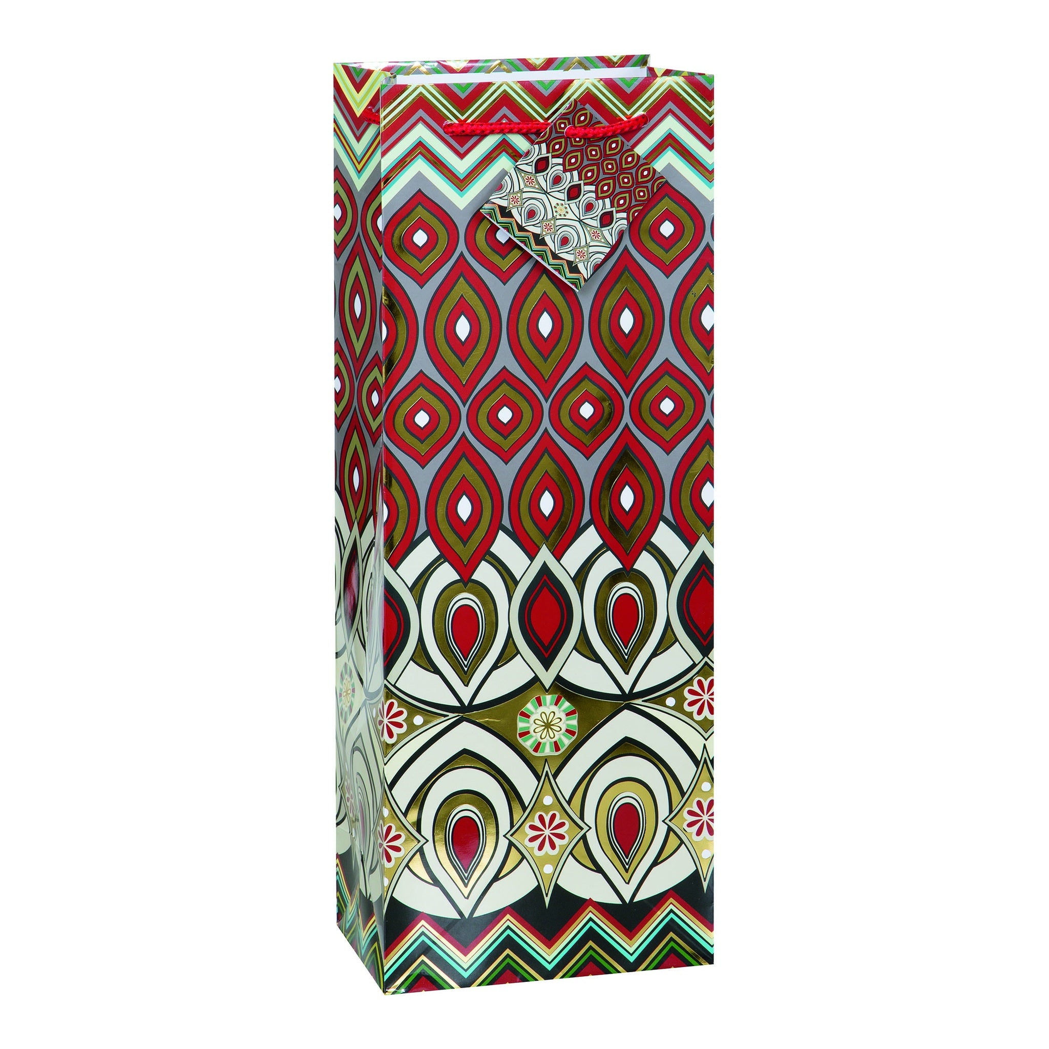 Crimson & Gold Wine Bag