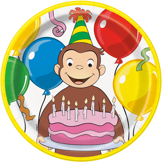 Curious George 9” Plates 8CT