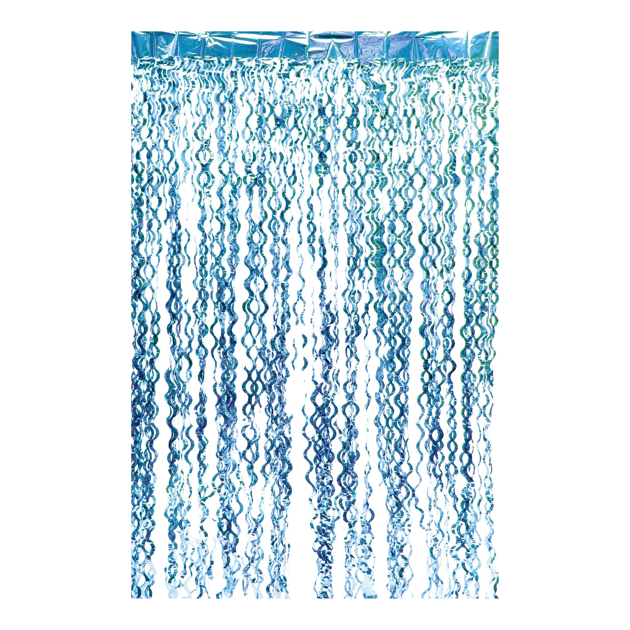 Curly Foil Curtain Met.Aqua