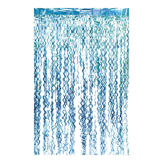 Curly Foil Curtain Met.Aqua