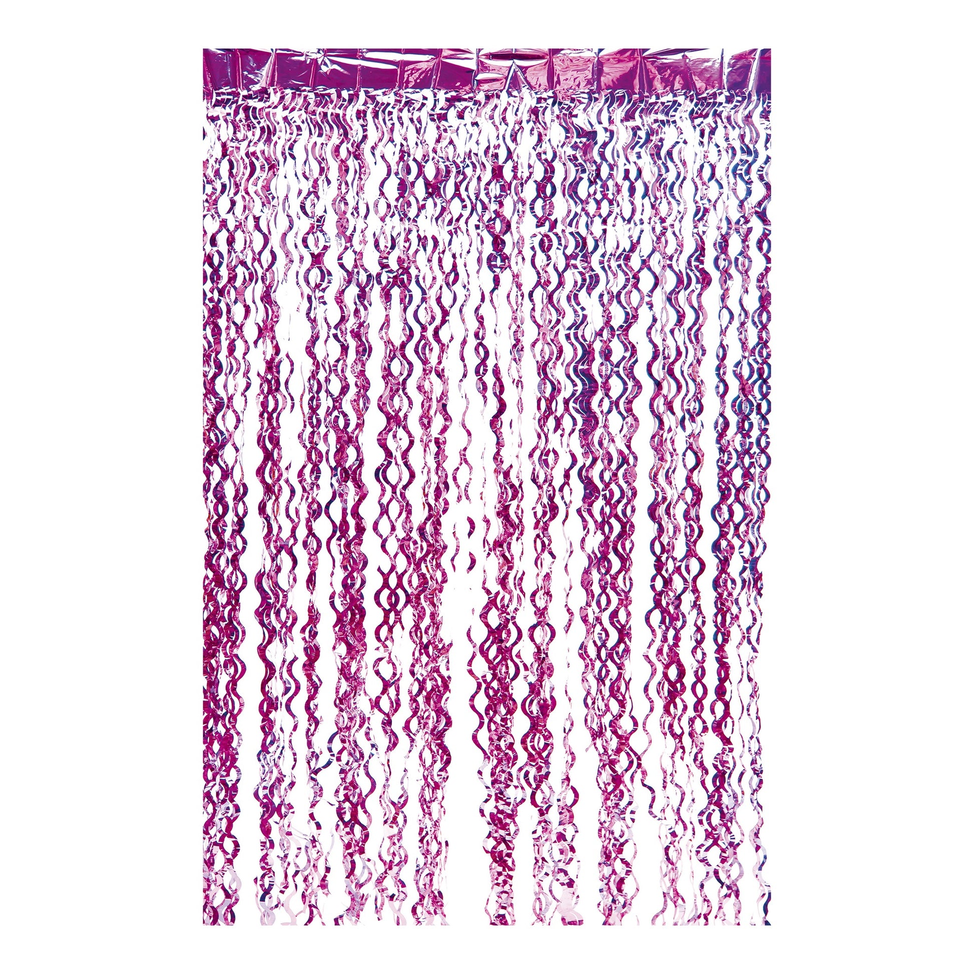 Curly Foil Curtain Met.Fuchsia