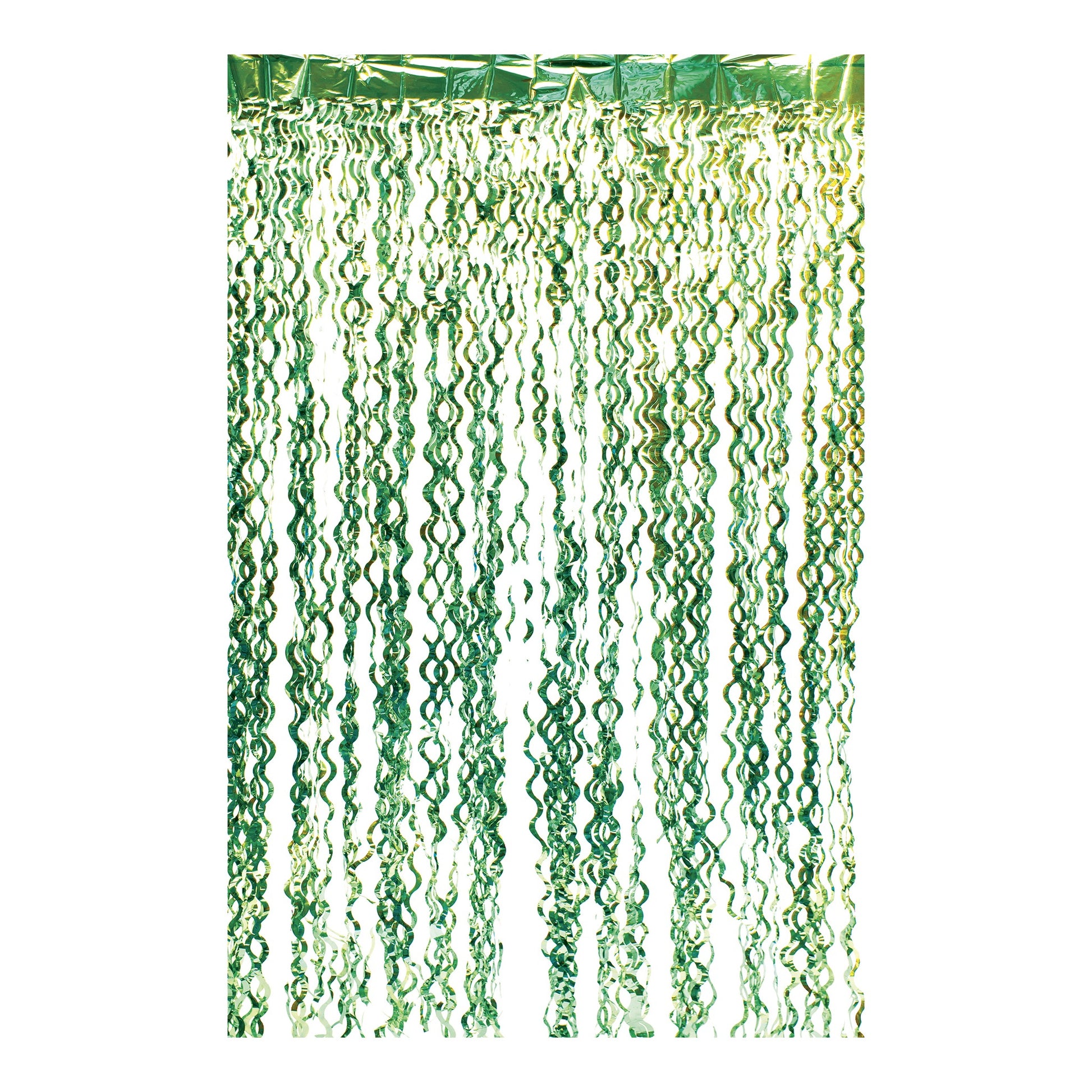 Curly Foil Curtain Met.Green