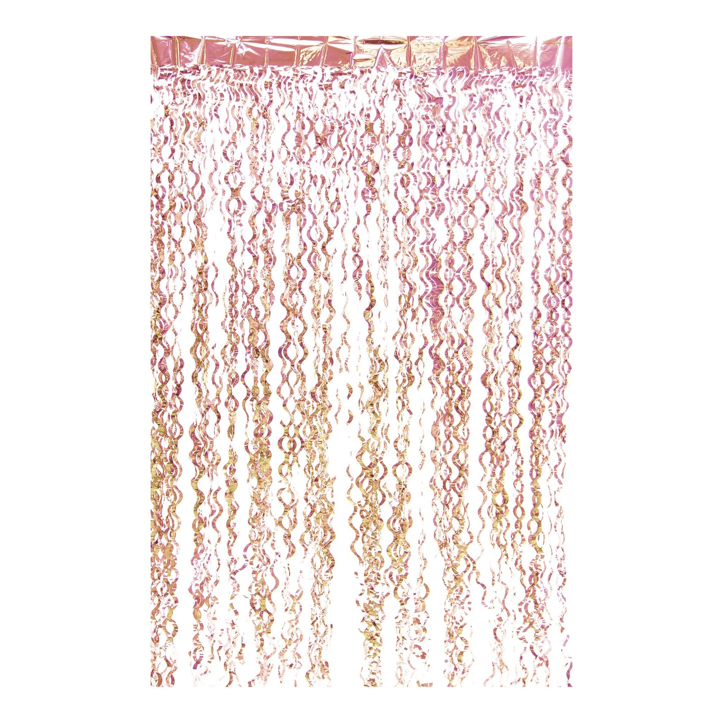 Curly Foil Curtain Met.Pink