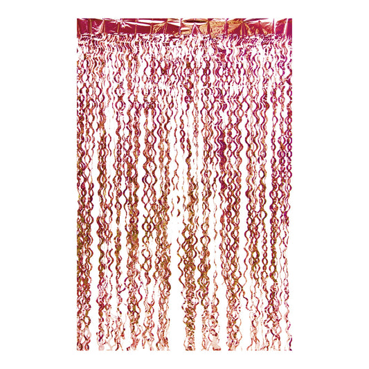 Curly Foil Curtain Met.Red