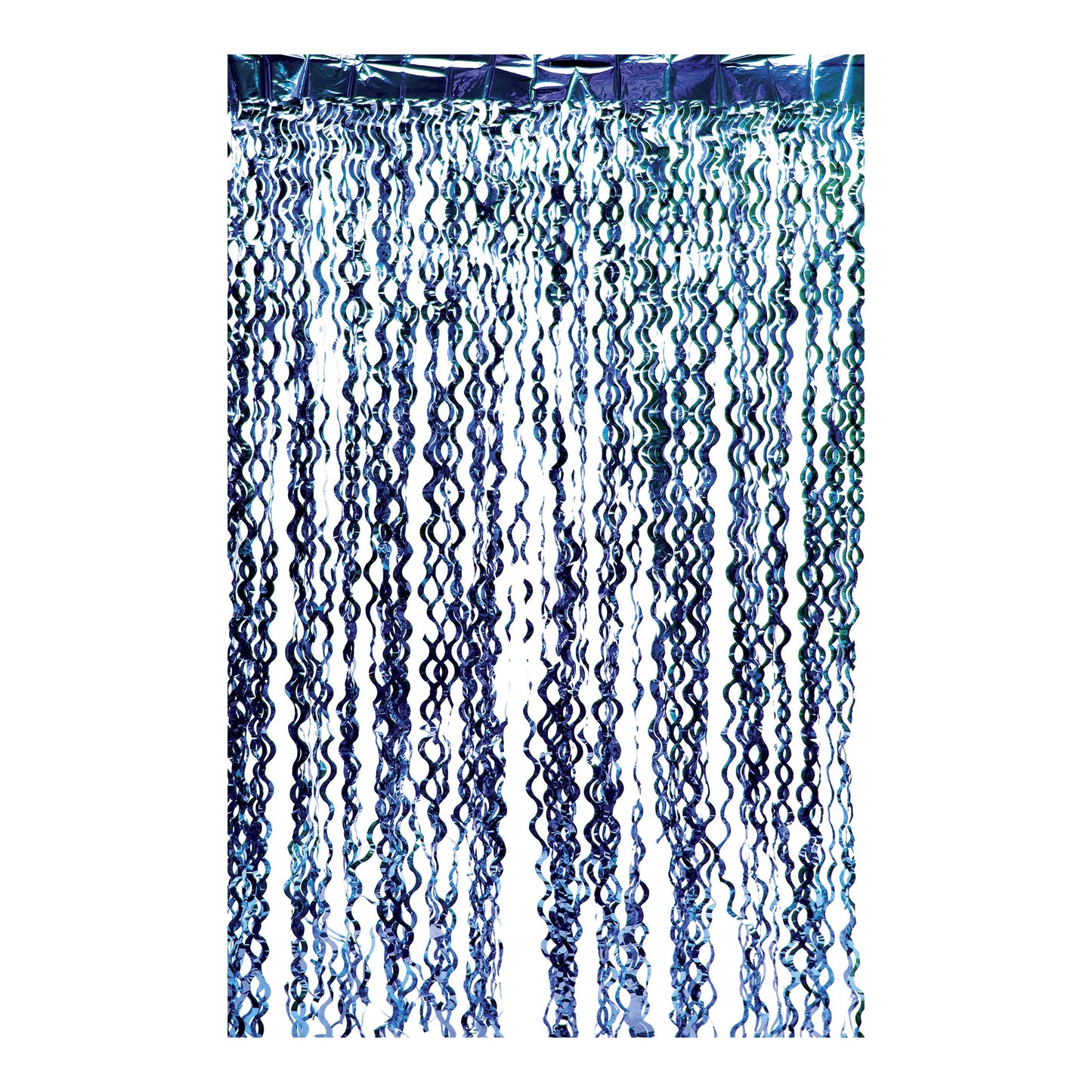 Curly Foil Curtain Met.Royal Blue