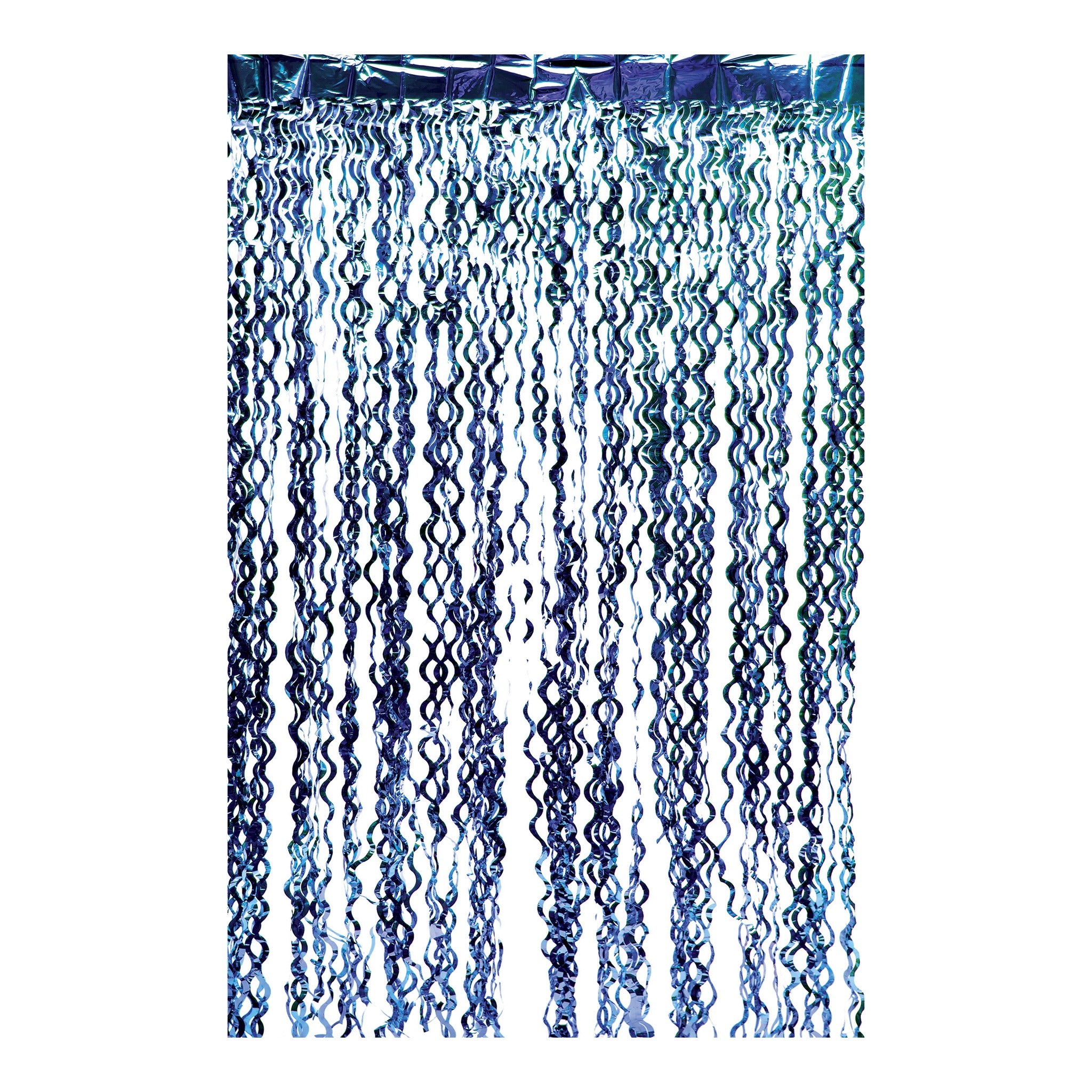Curly Foil Curtain Met.Royal Blue
