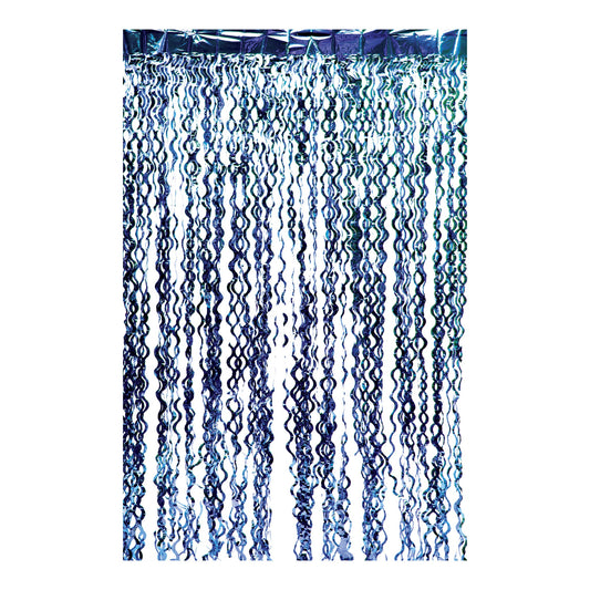Curly Foil Curtain Met.Royal Blue