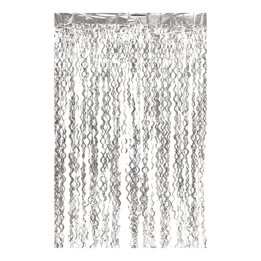 Curly Foil Curtain Met.Silver