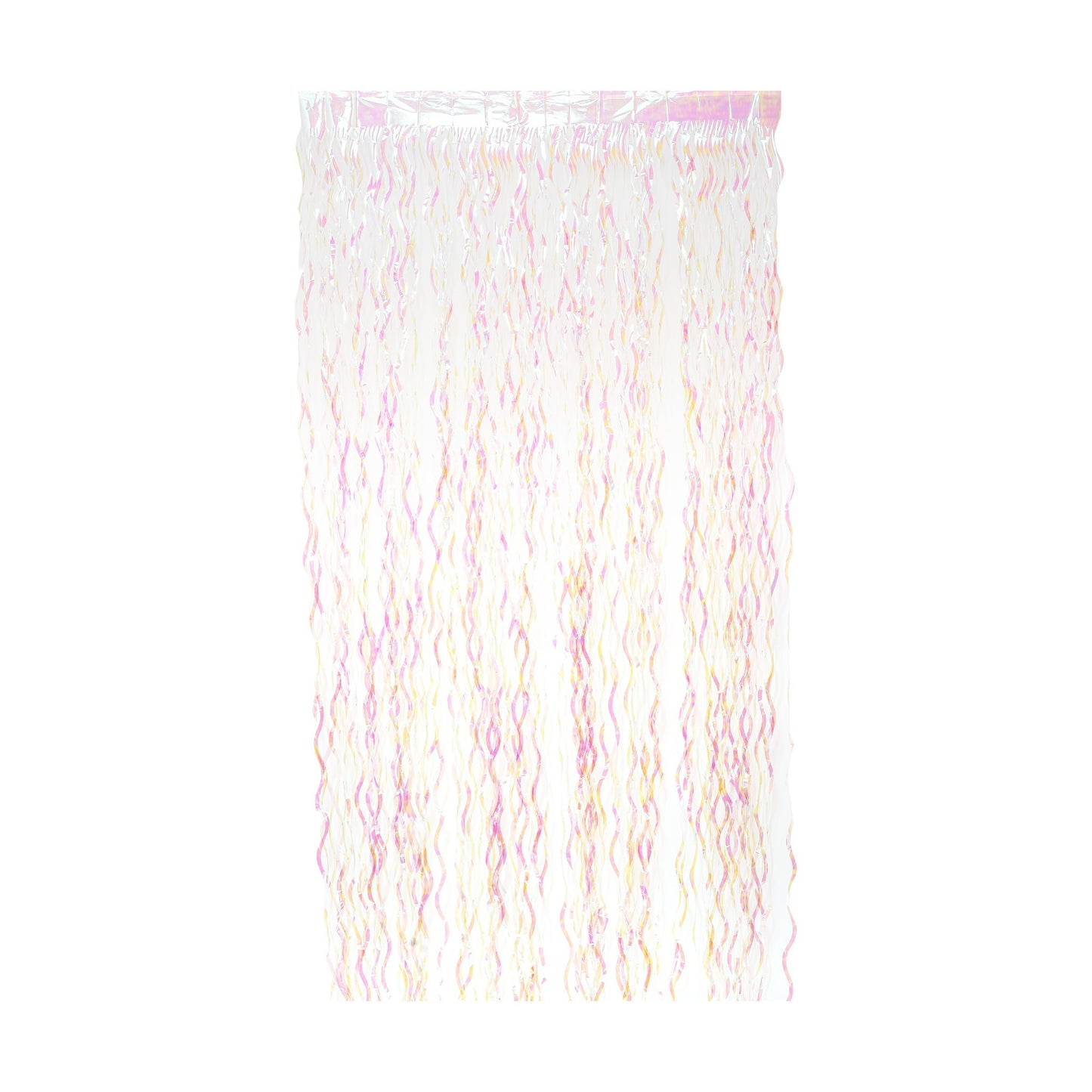 Curly Foil Curtain Met.White Iridescent
