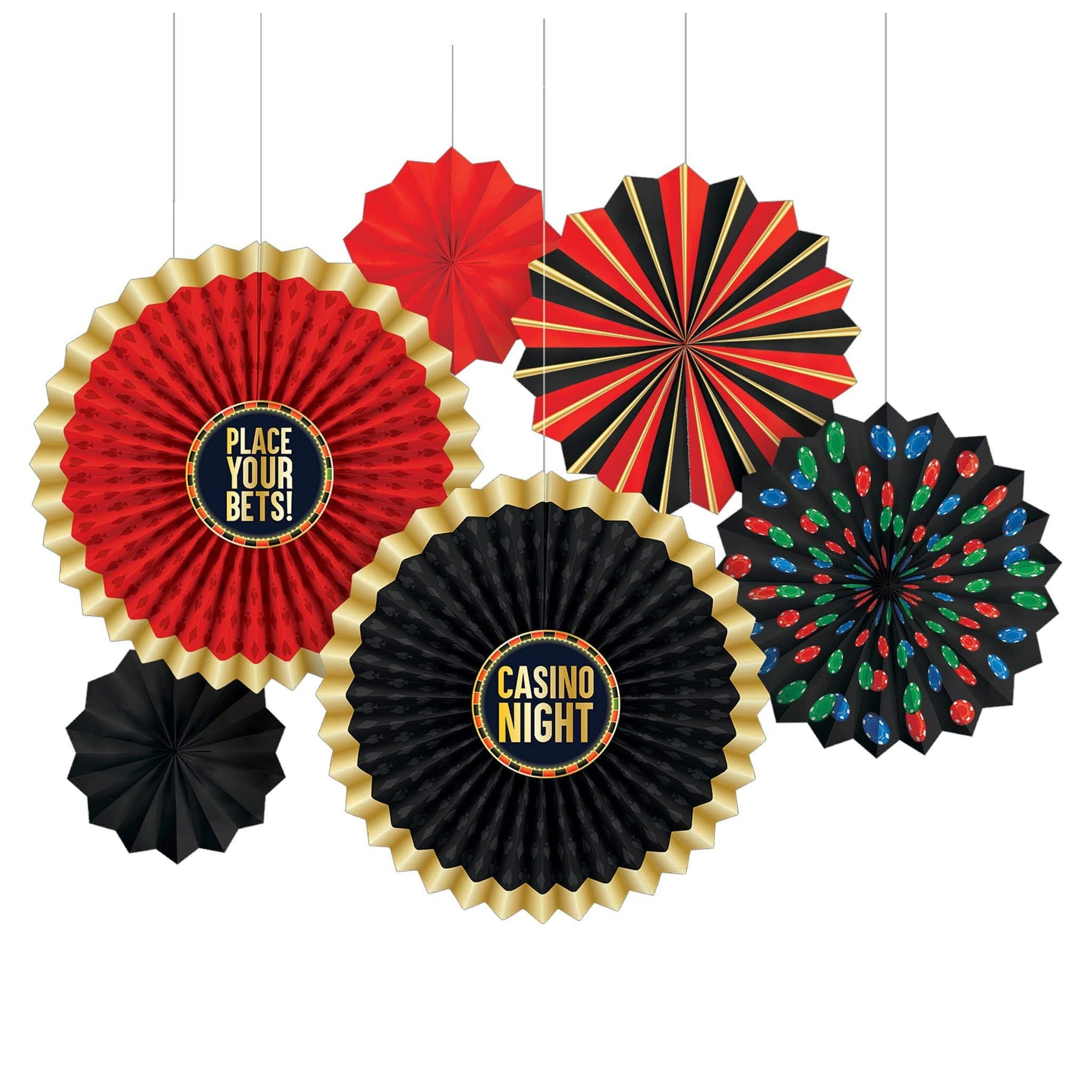 Decoration Printed Paper Fan Roll the Dice