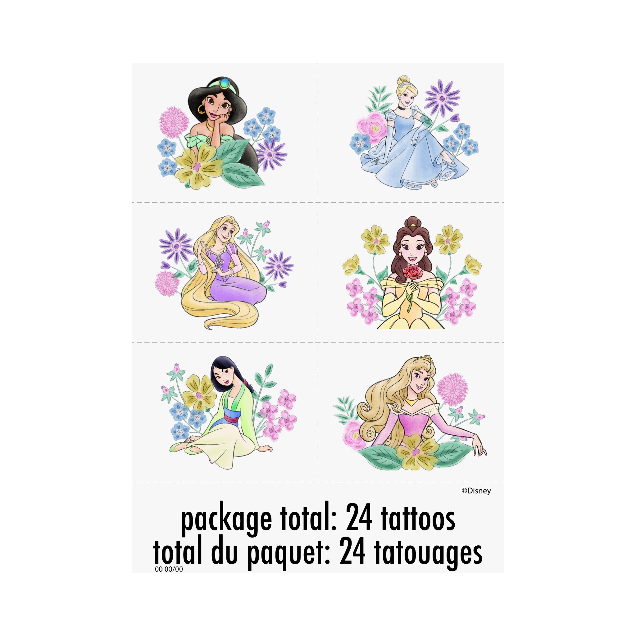 Disney princess Tattoos 24ct