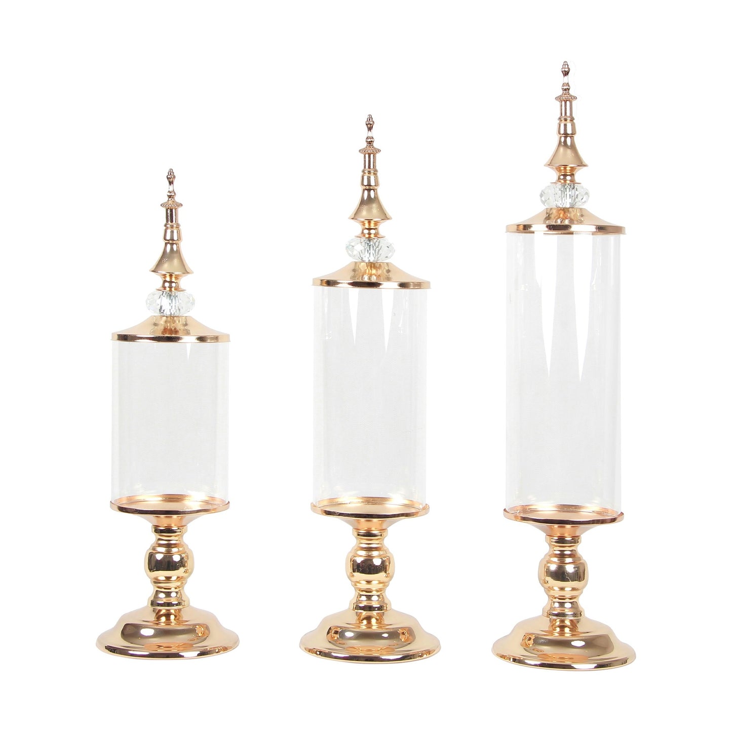 Glass Candy Jar/Lid L Gold