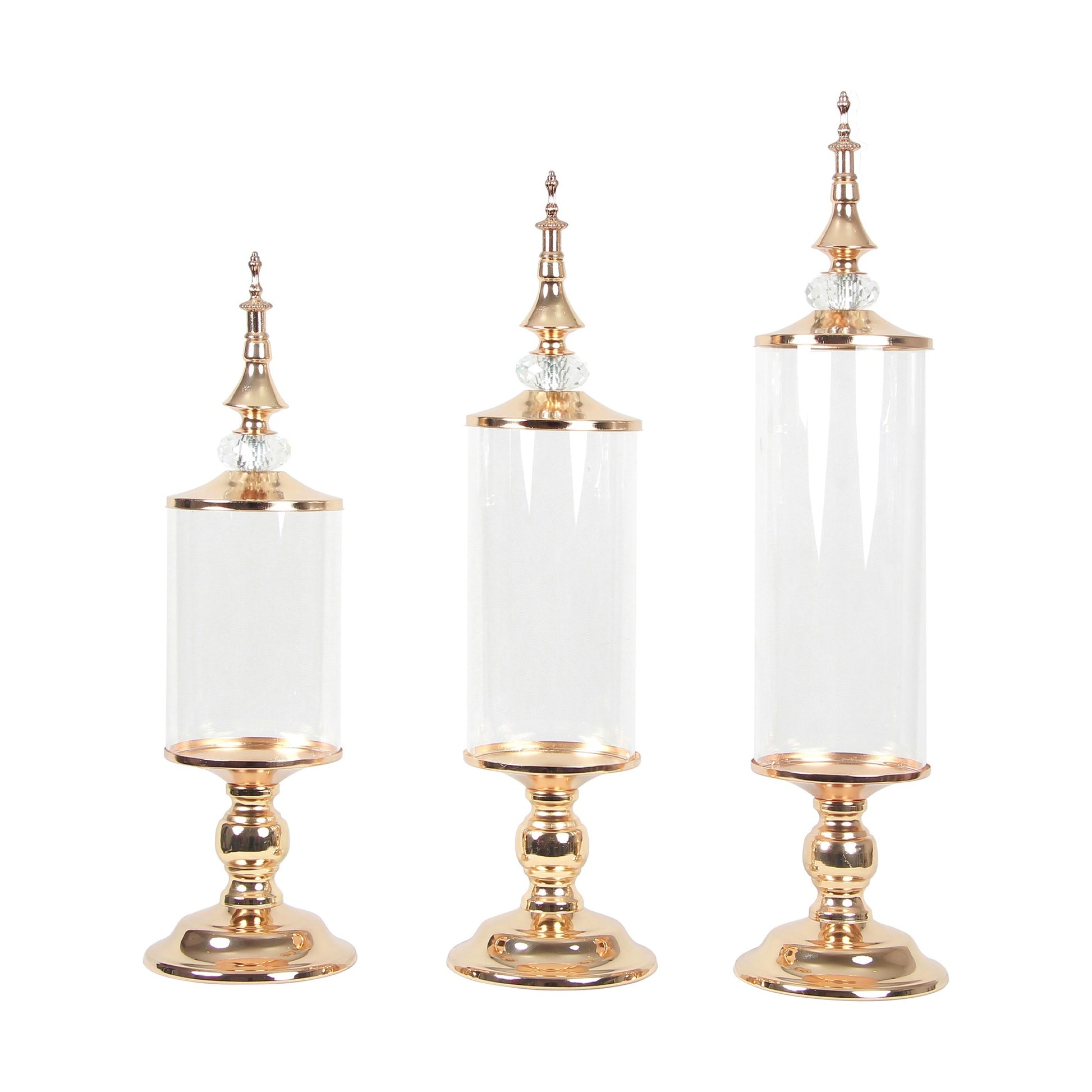 Glass Candy Jar/Lid S Gold