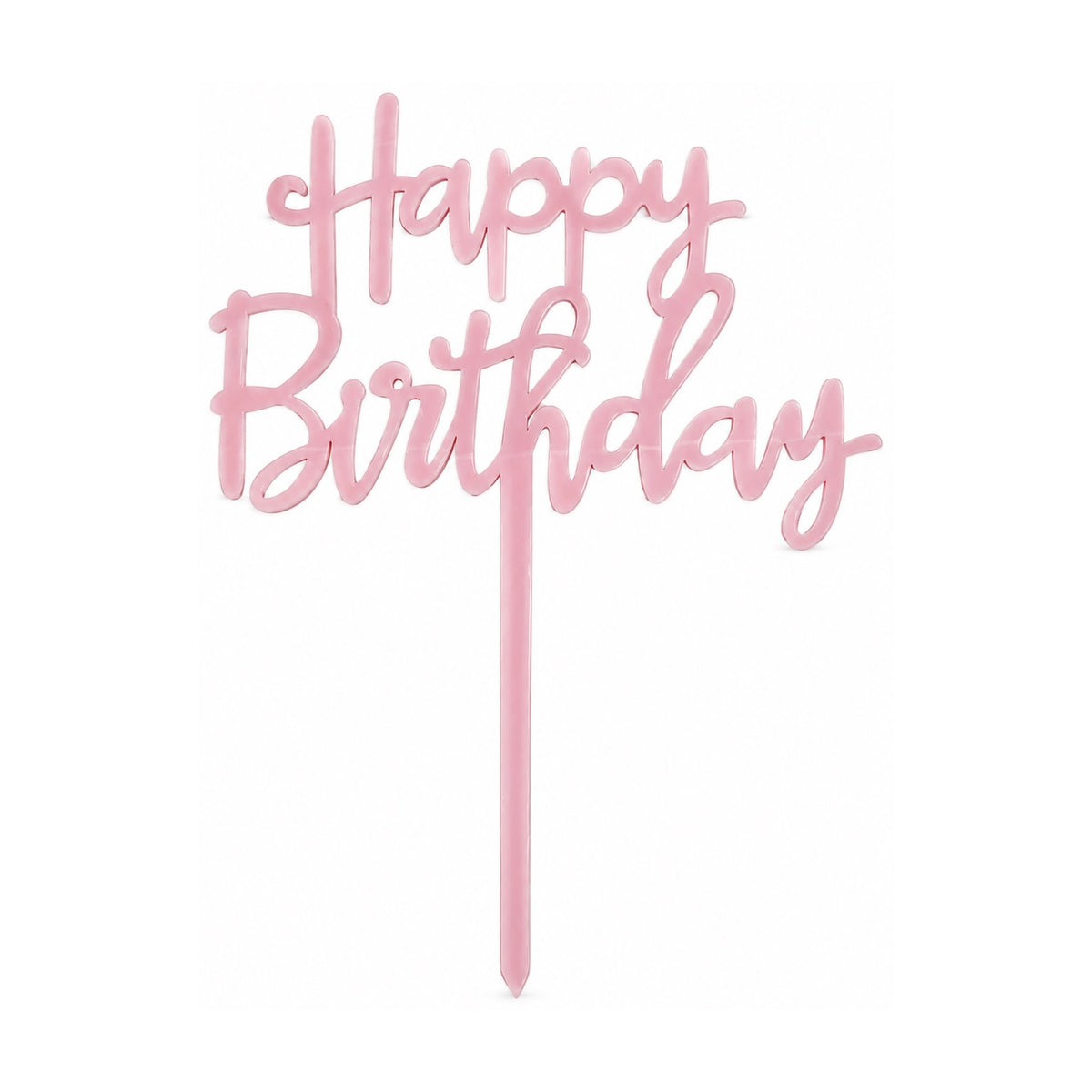 Happy Birthday Cake Topper Light Pink