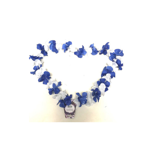 Hawaiian Leis Navy Blue/White