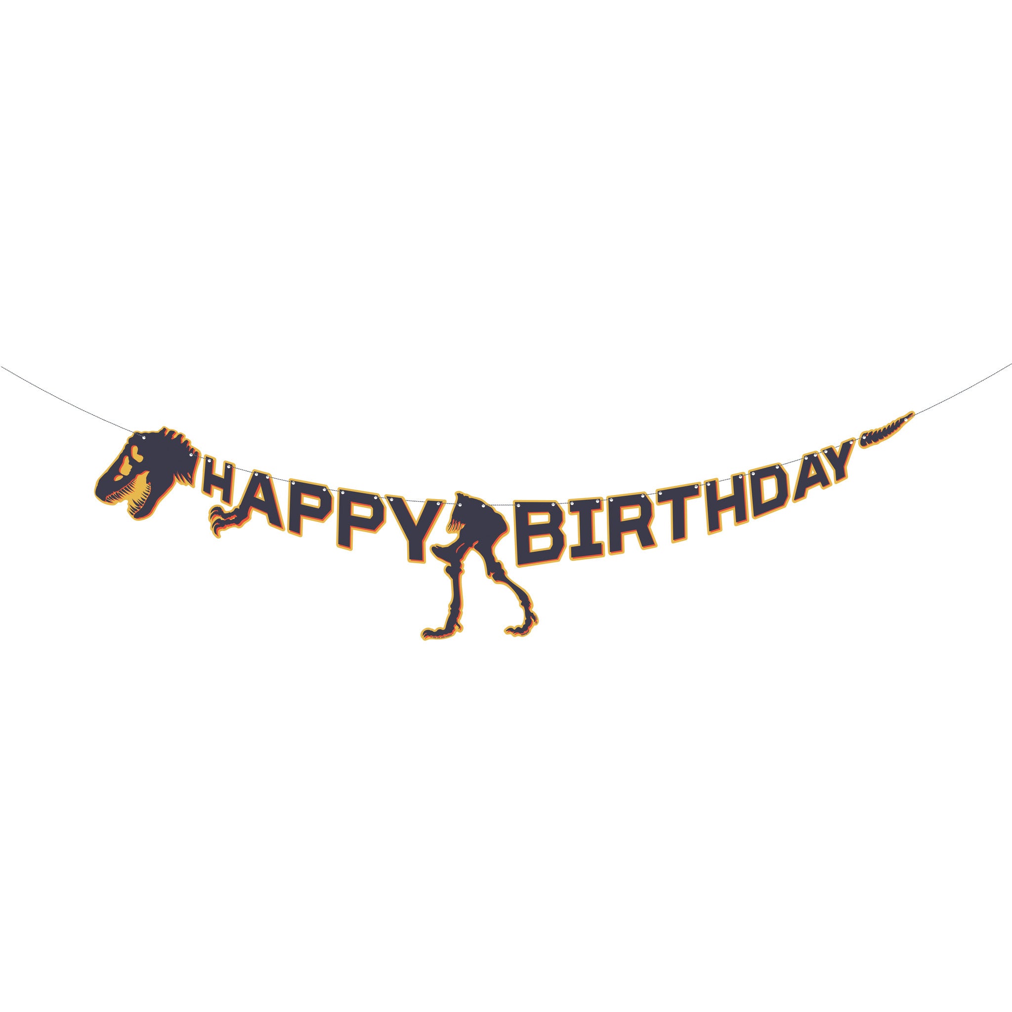 Jurassic World 3 Skeleton Happy Birthday Banner