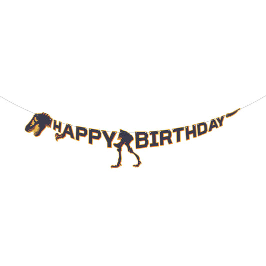 Jurassic World 3 Skeleton Happy Birthday Banner