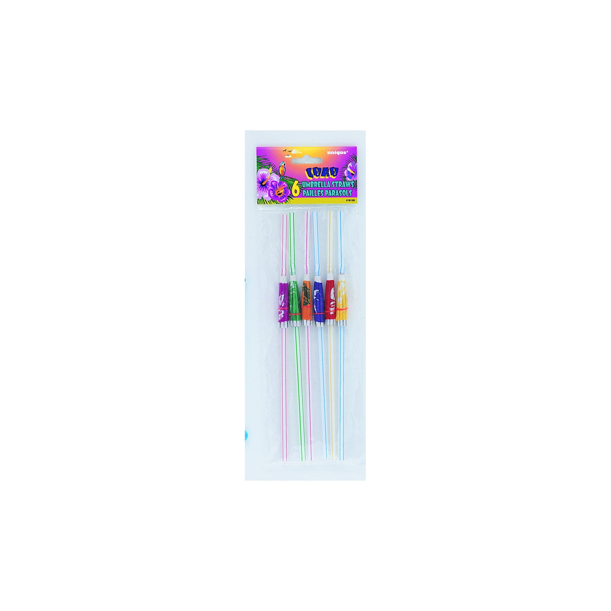 Luau Umbrella Straws 6pc