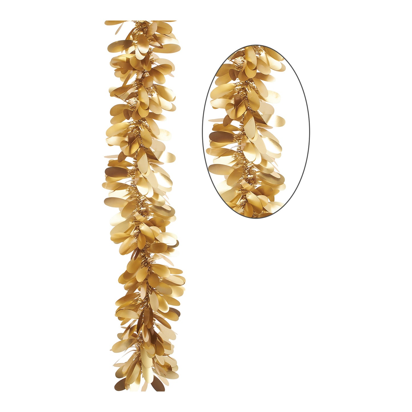 Matte Tinsel Garland Gold