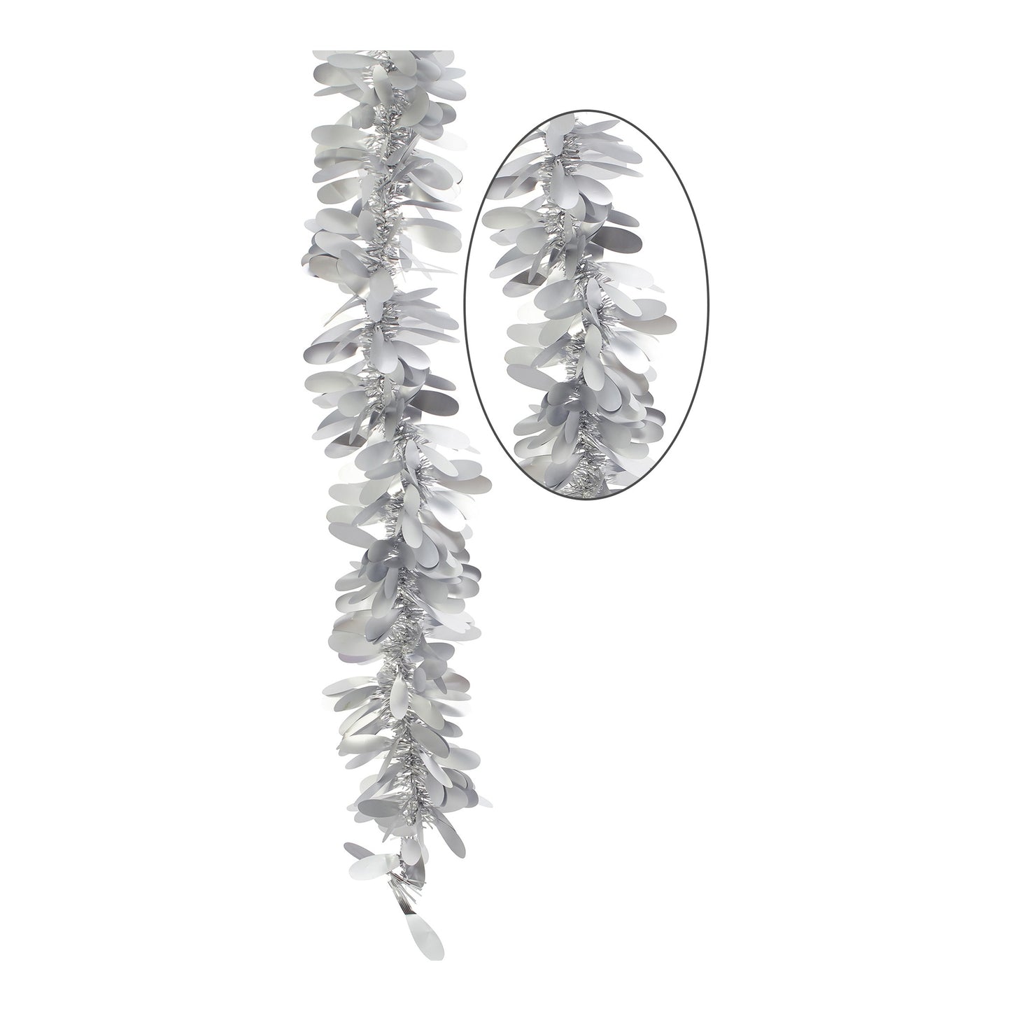 Matte Tinsel Garland Silver