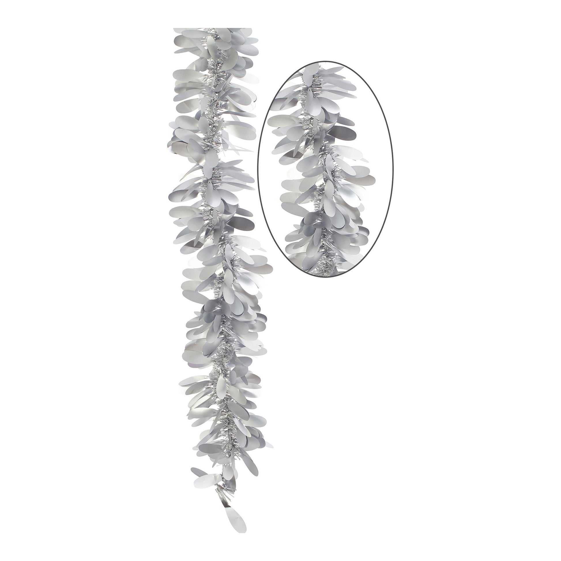 Matte Tinsel Garland Silver