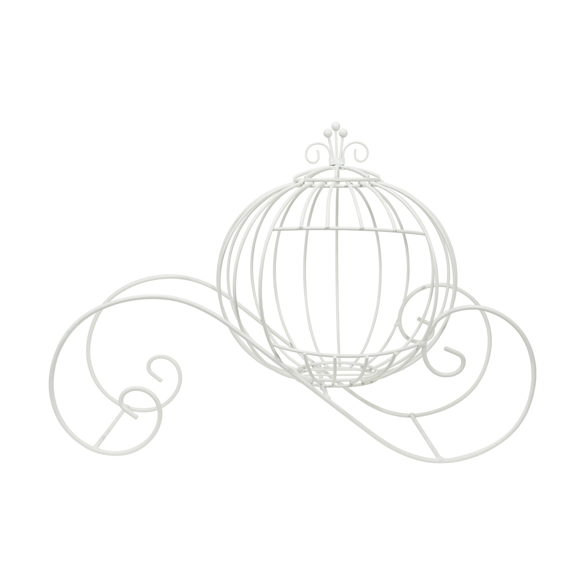 Metal Pumpkin Carriage White