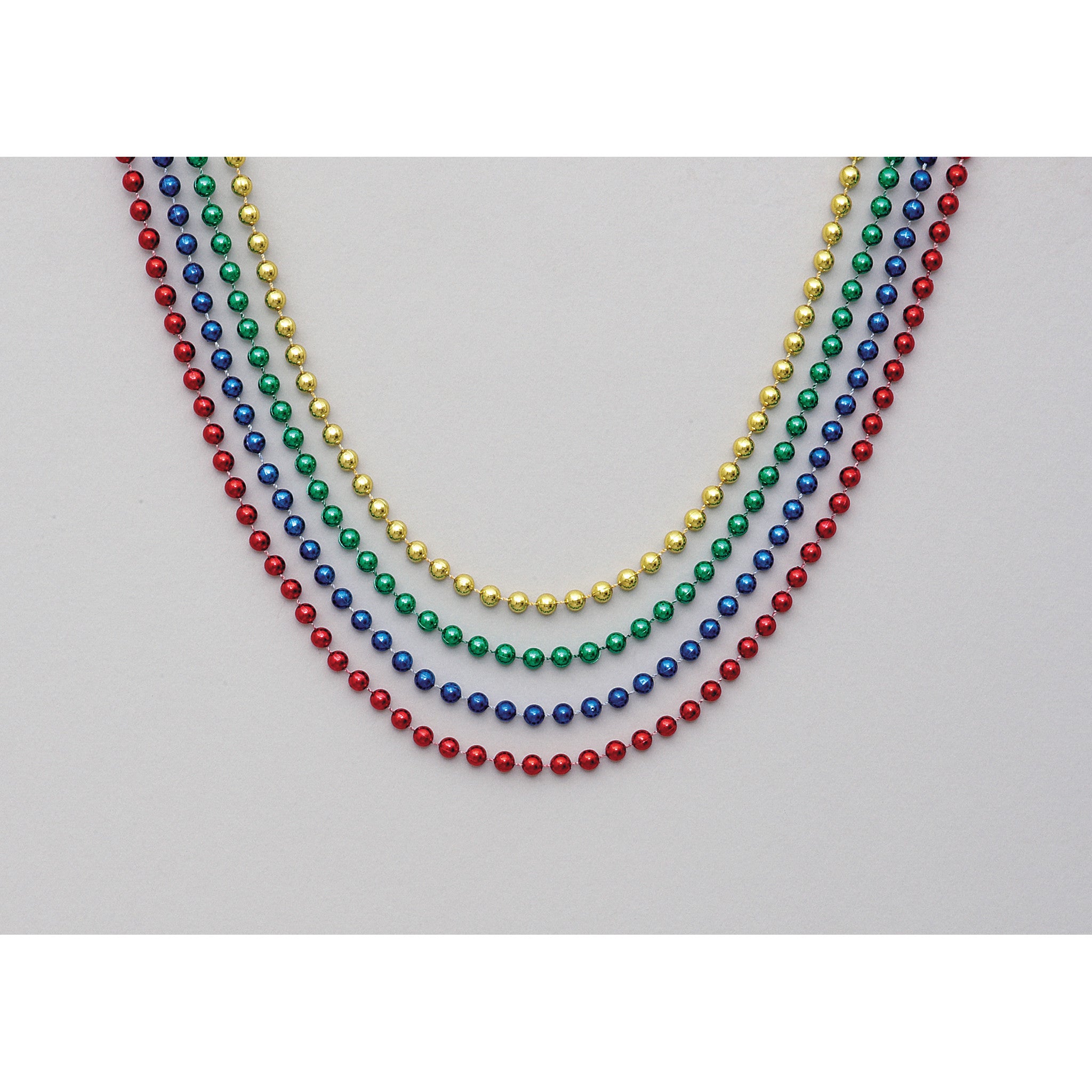 Metallic Bead Necklaces Associated Colors 4ct
