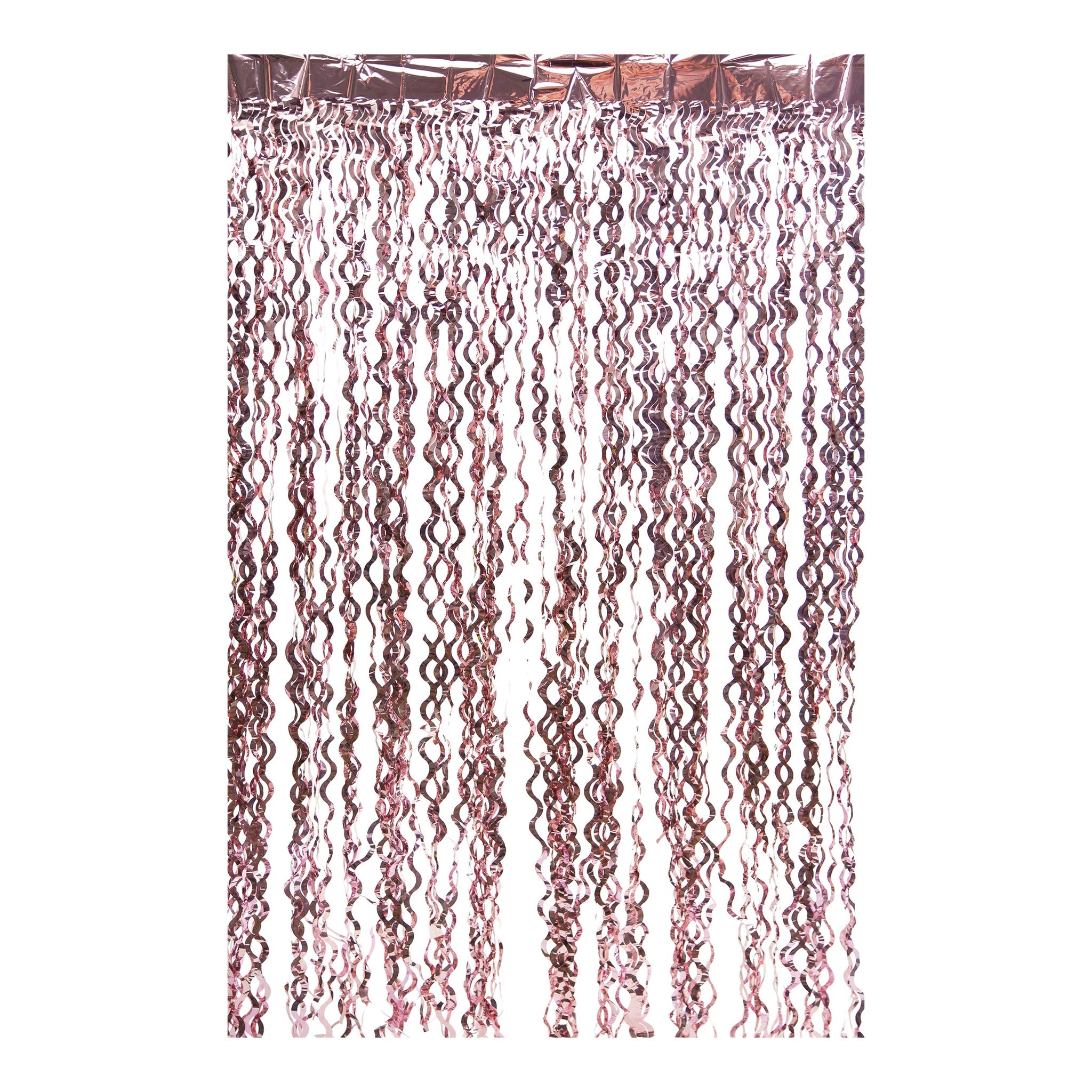 Metallic Curly Foil Curtain-Rose Gold