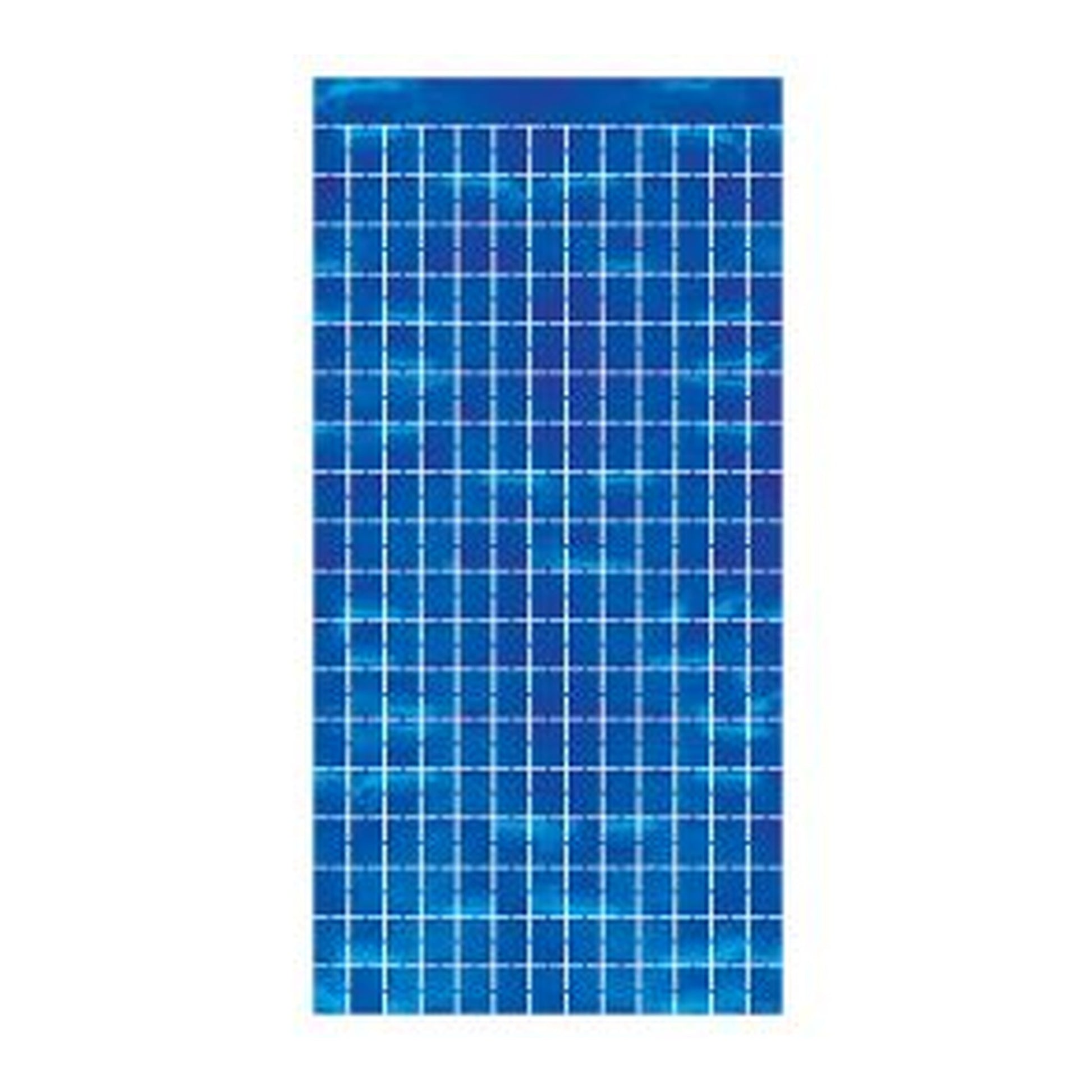 Metallic Square Curtain Blue