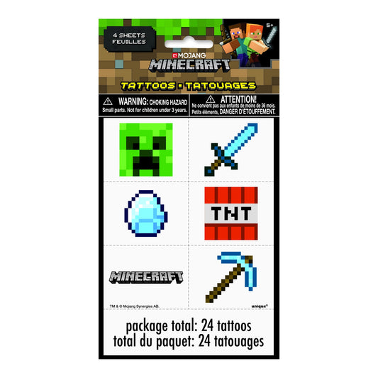 Minecraft Tattoos 24ct