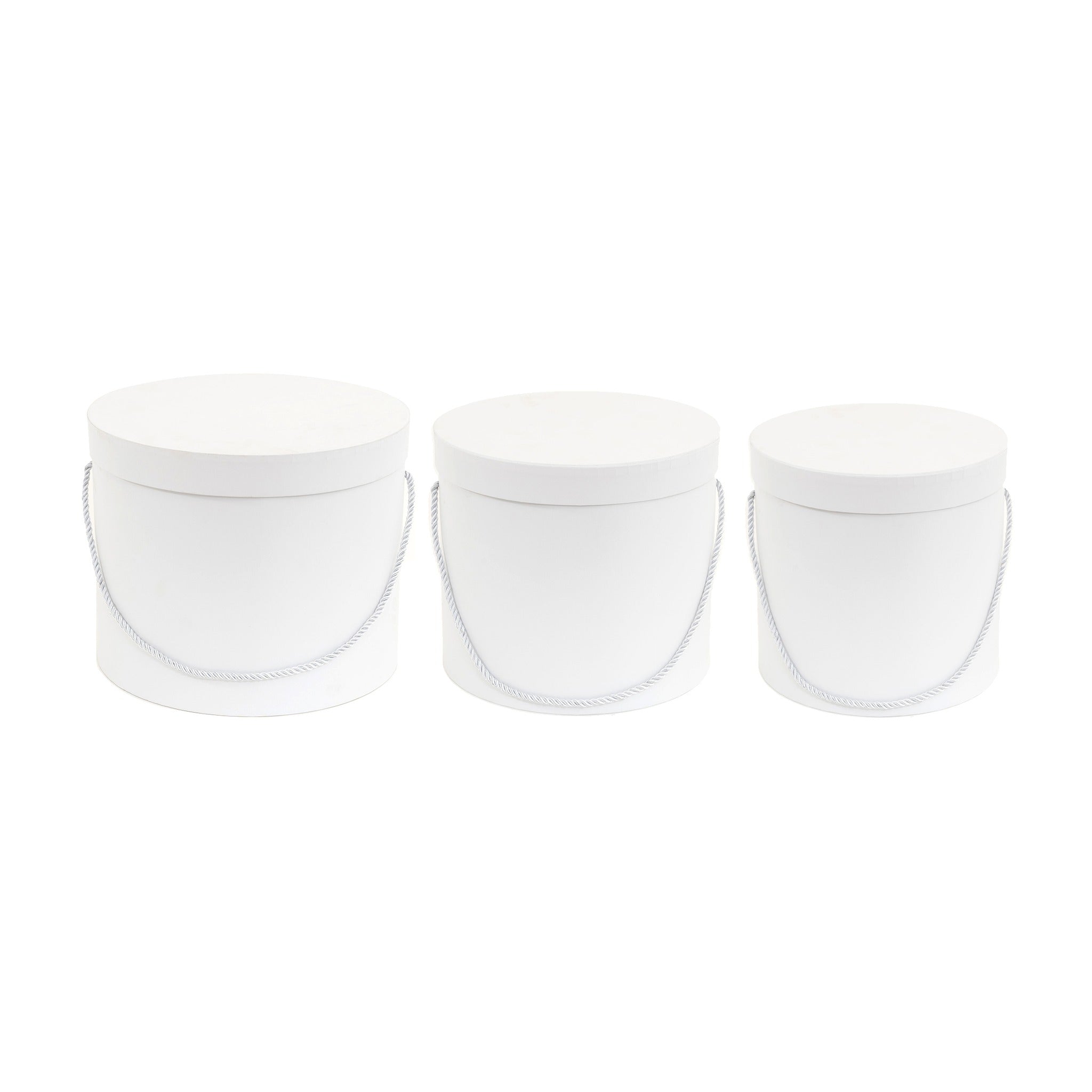 Nested Floral Boxes 3pc White