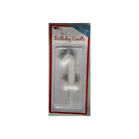 Number Candle White 1
