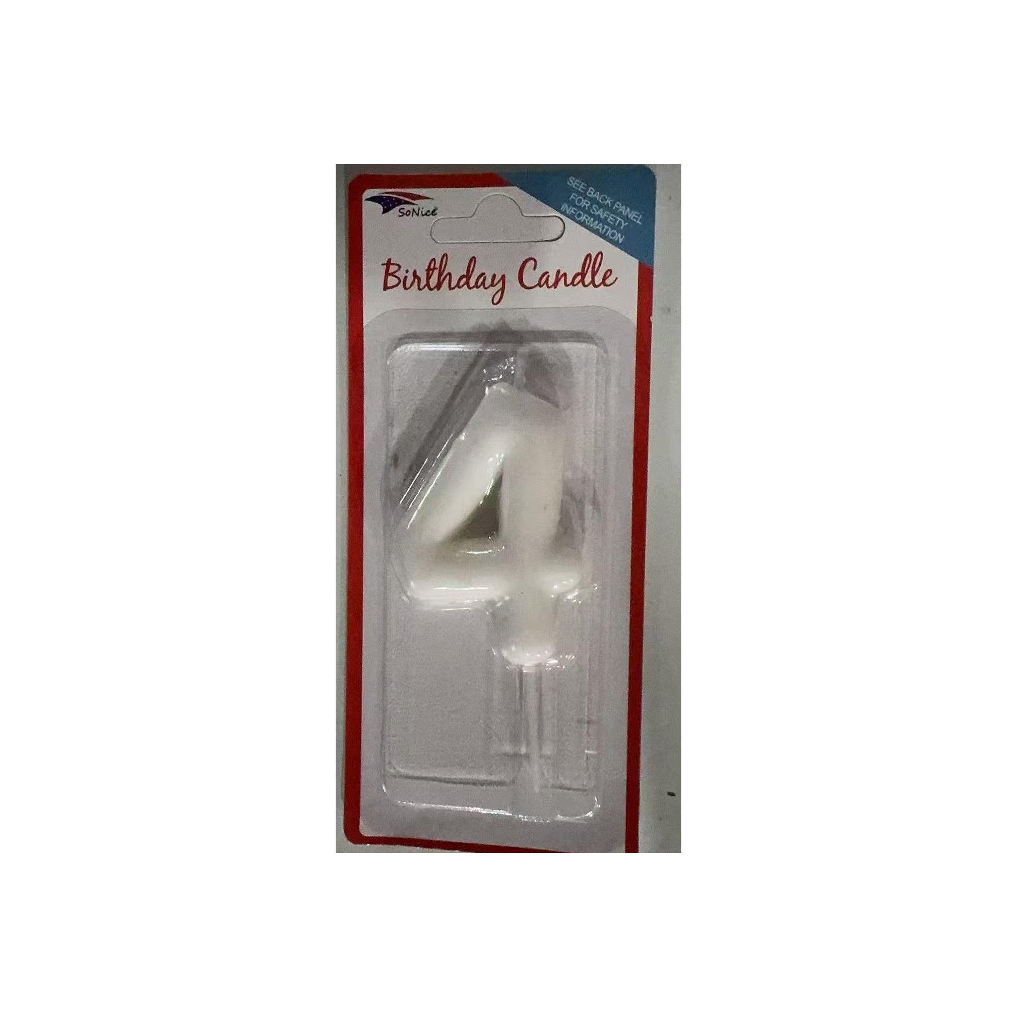 Number Candle White 4