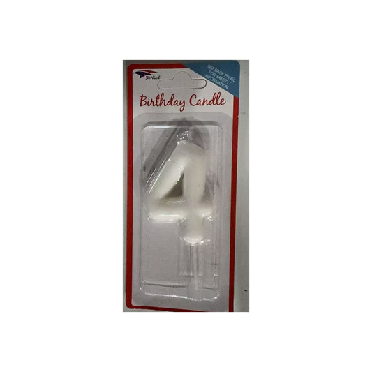 Number Candle White 4