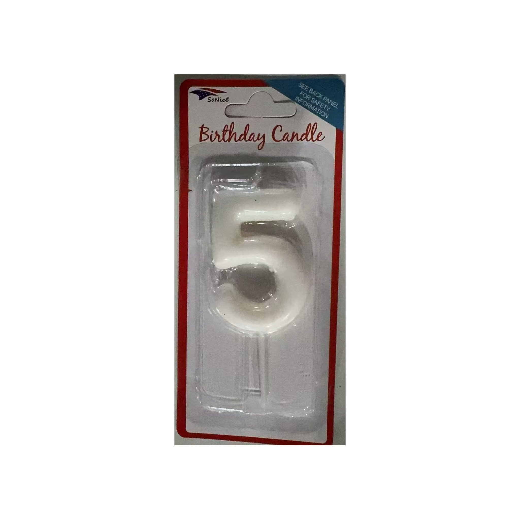 Number Candle White 5