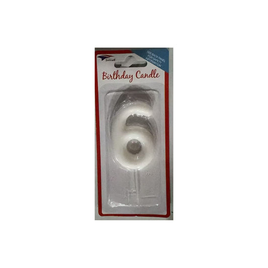 Number Candle White 6
