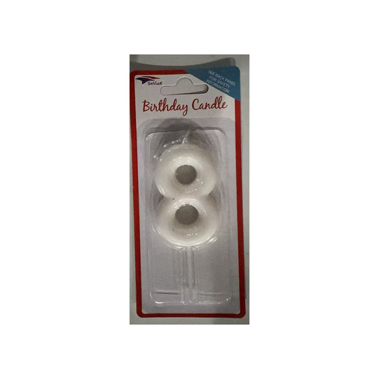 Number Candle White 8