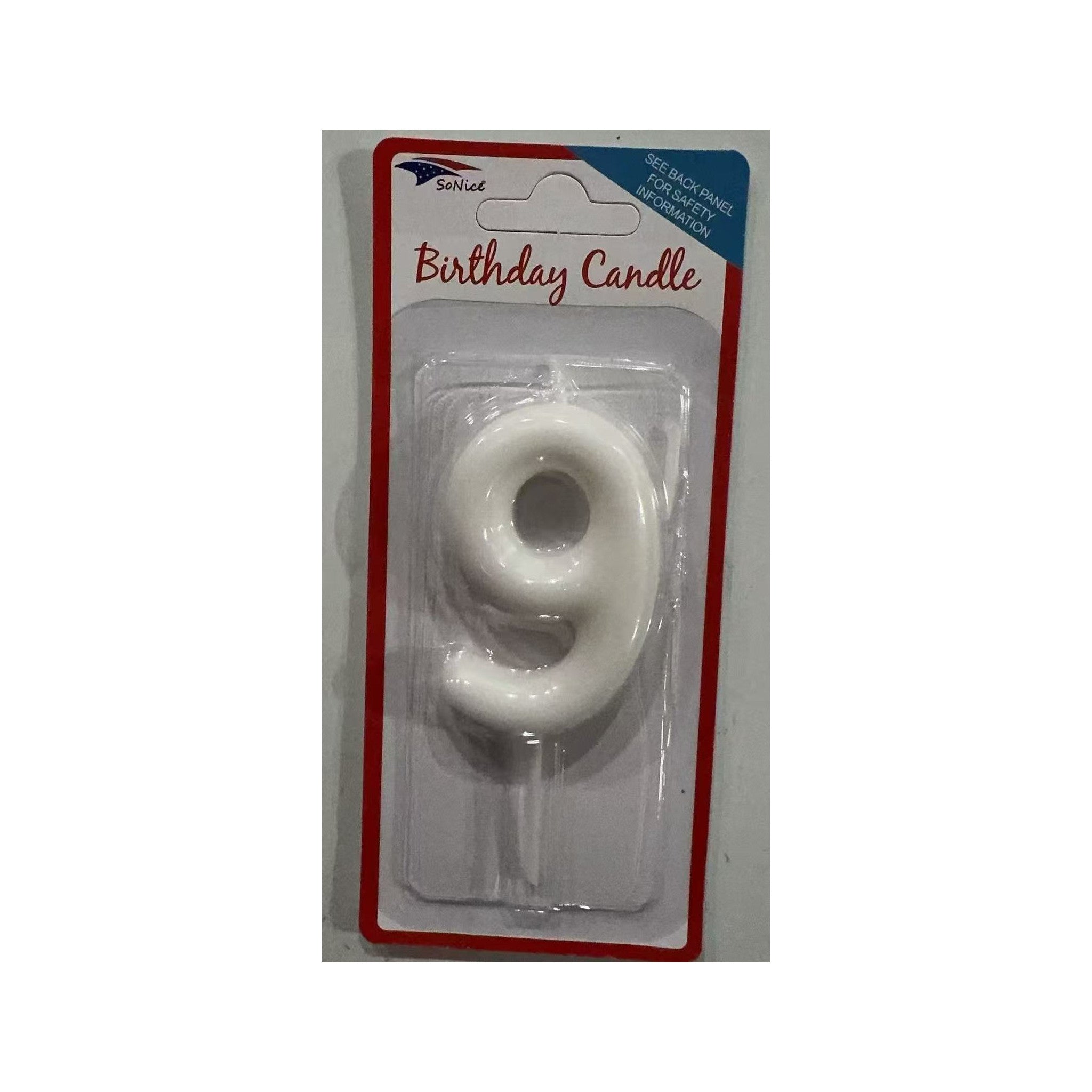 Number Candle White 9