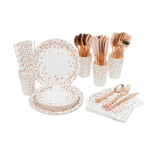 P/Dinner Set 25/Set Dot Rose Gold