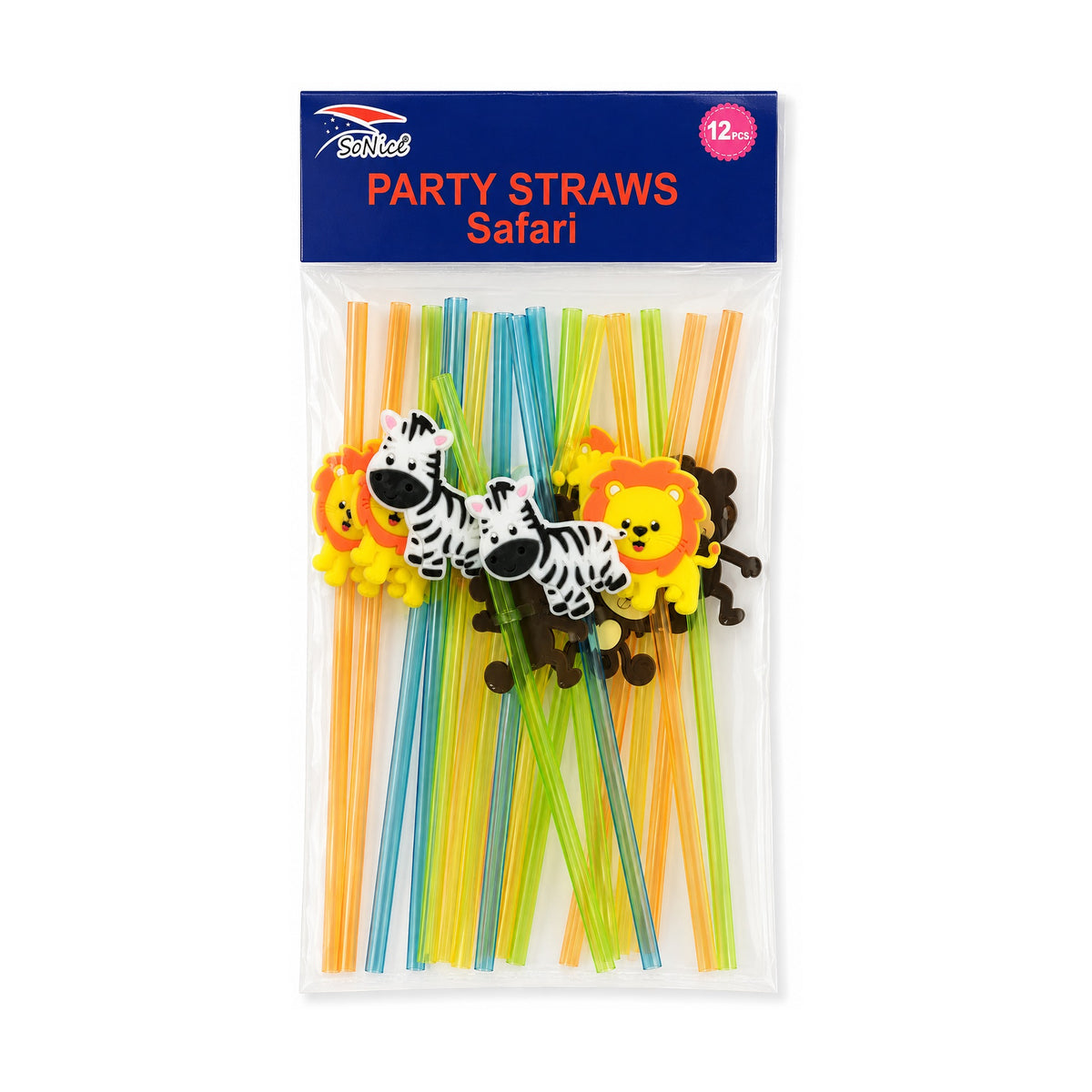 Party Straws Safari 12ct