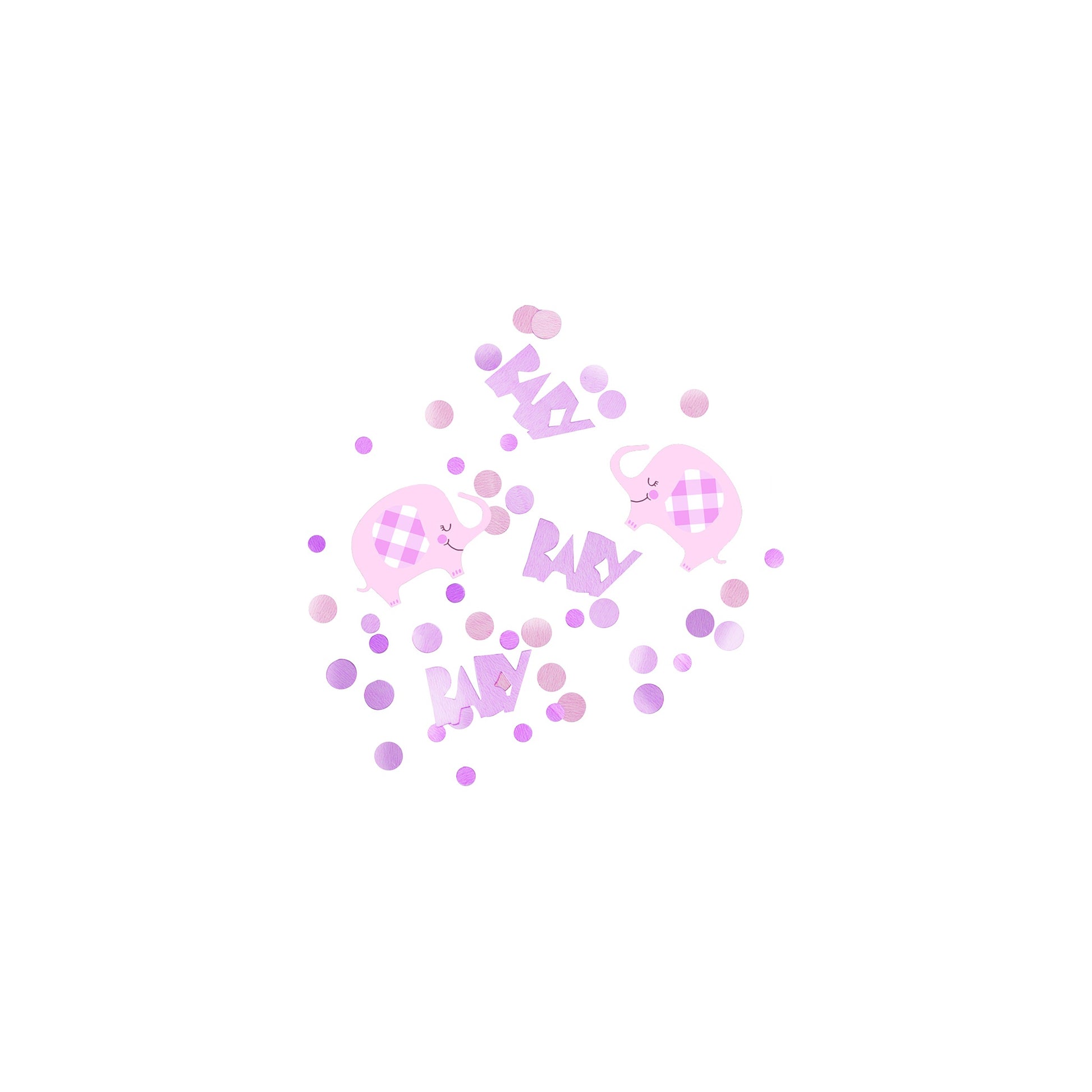 Pink Floral Elephant Foil Confetti 0.5oz