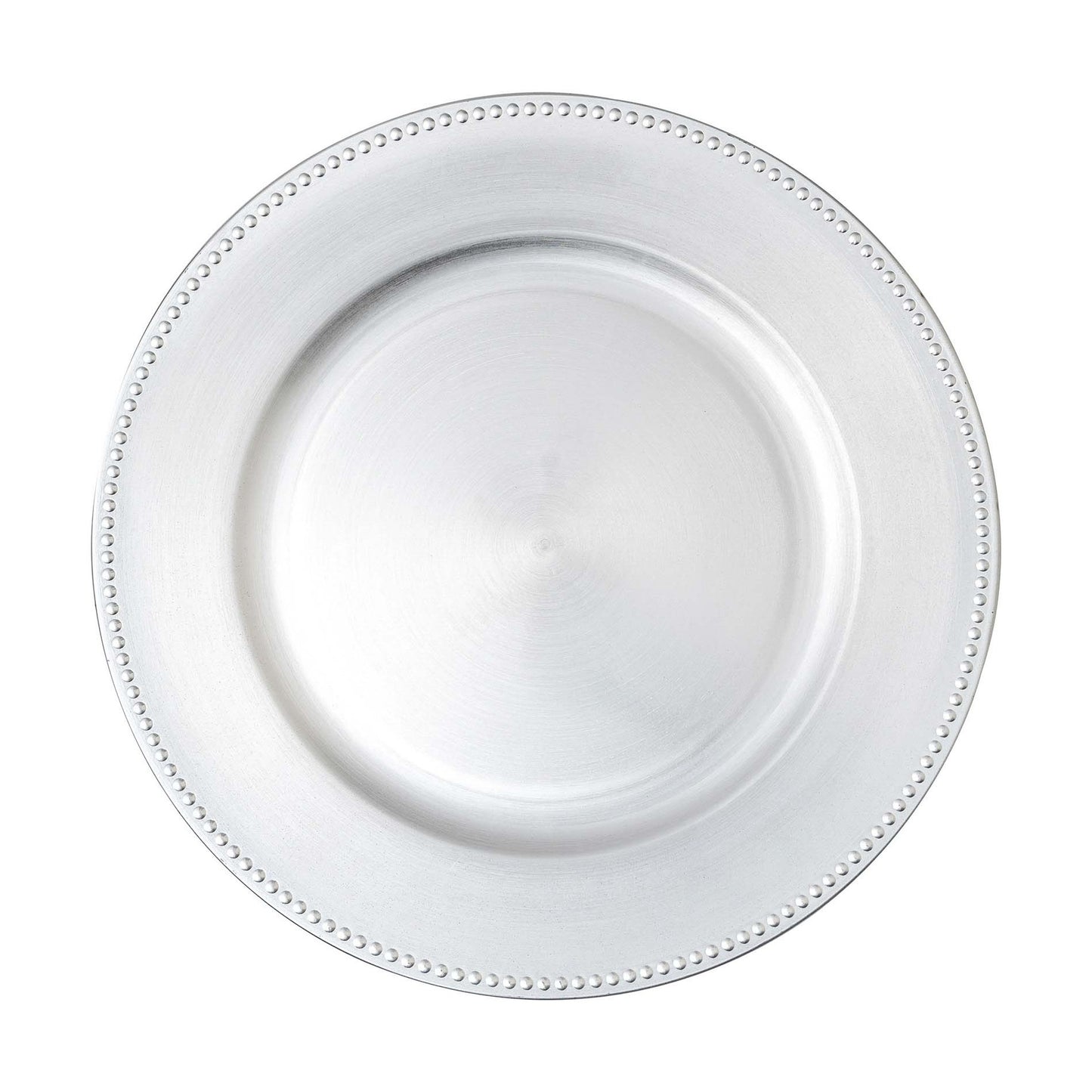 13" Plastic Charger Plate Silver