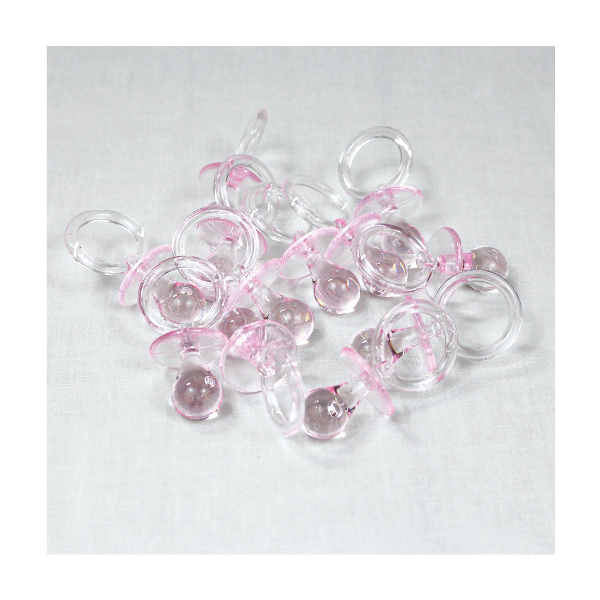 Plastic Filler Pacifier Pink 12pc