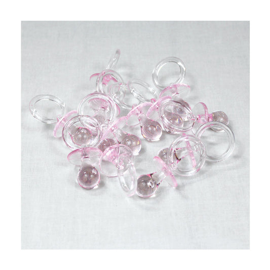 Plastic Filler Pacifier Pink 12pc