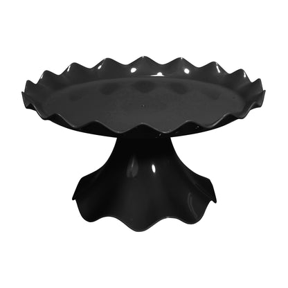 Plastic Ruffle Edge Treat Stand-Black