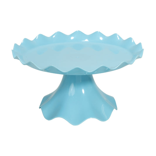 Plastic Ruffle Edge Treat Stand-Blue