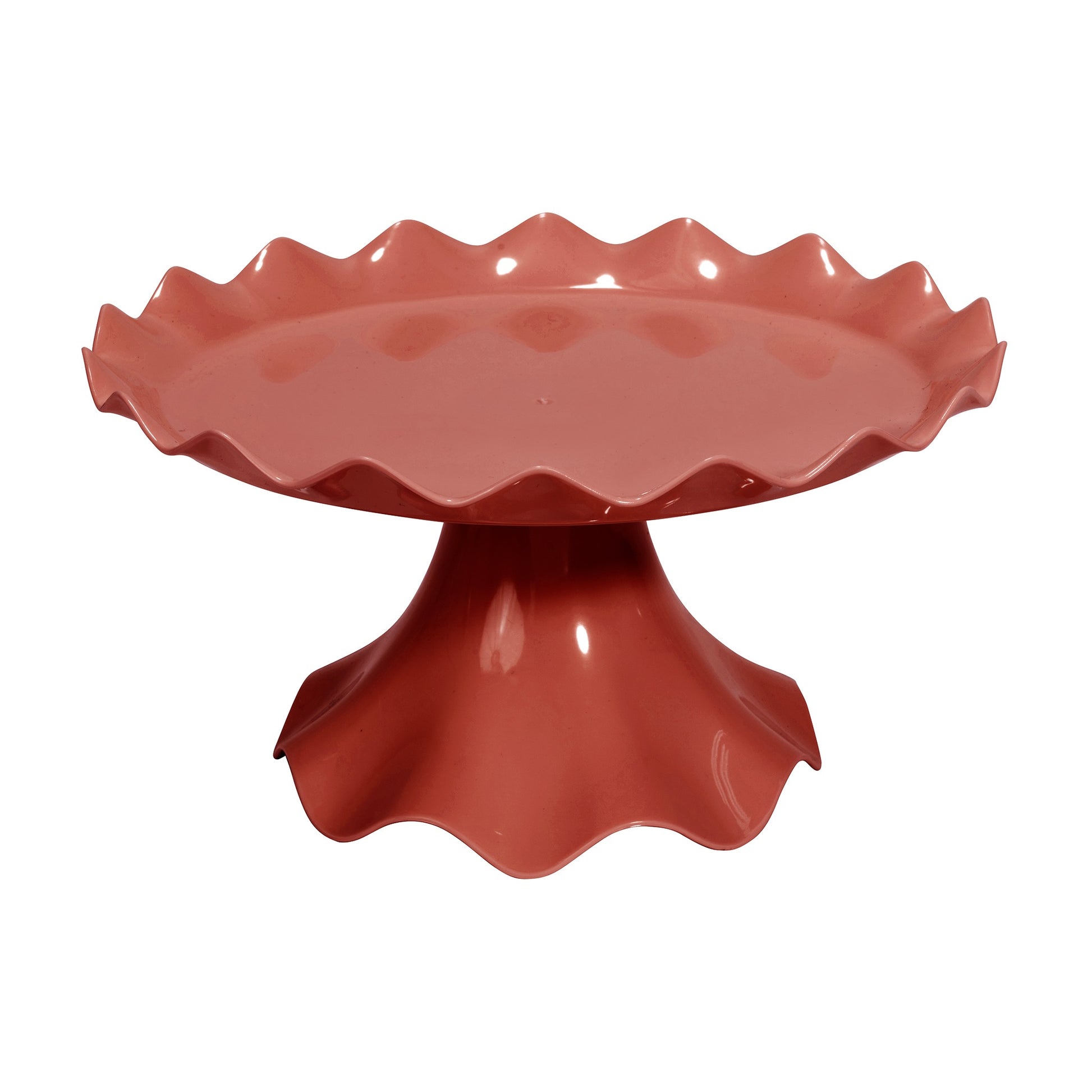 Plastic Ruffle Edge Treat Stand-Brown