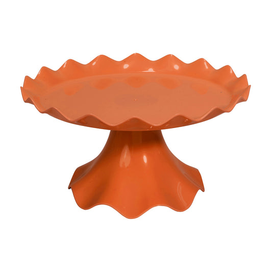 Plastic Ruffle Edge Treat Stand-Orange