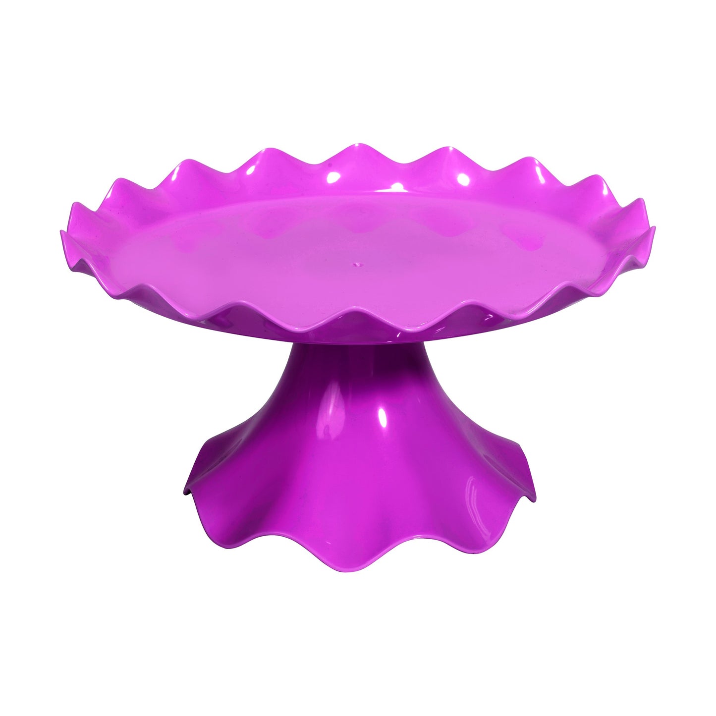 Plastic Ruffle Edge Treat Stand-Purple